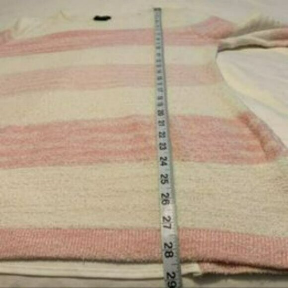 Calvin Klein Sweater, Tunic Length, Pink & White Stripes, Medium - Picture 6 of 9